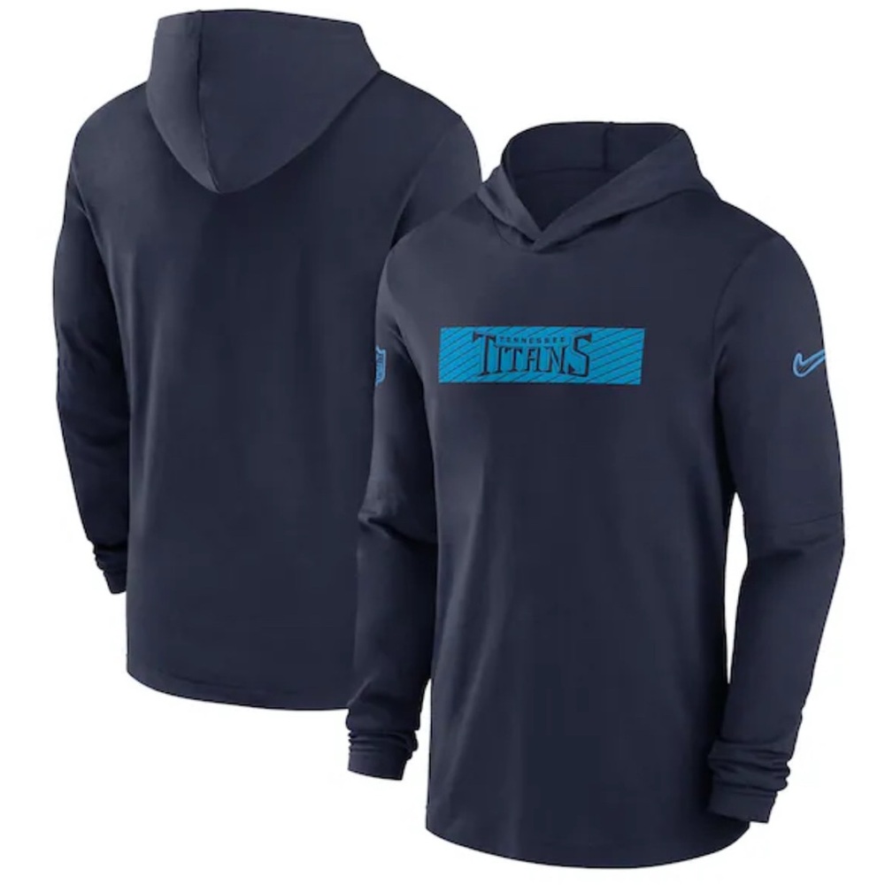 Nike Tennessee Titans Football Dry Fit Hoodie Sweatshirt Blue Sz‎ 2XL